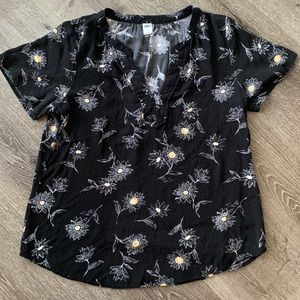 Old Navy Black Floral Top
